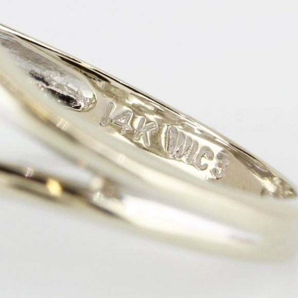 14K White Gold Bezel-Set MCM Style Diamond Ring by Weindling - Picture 5 of 7